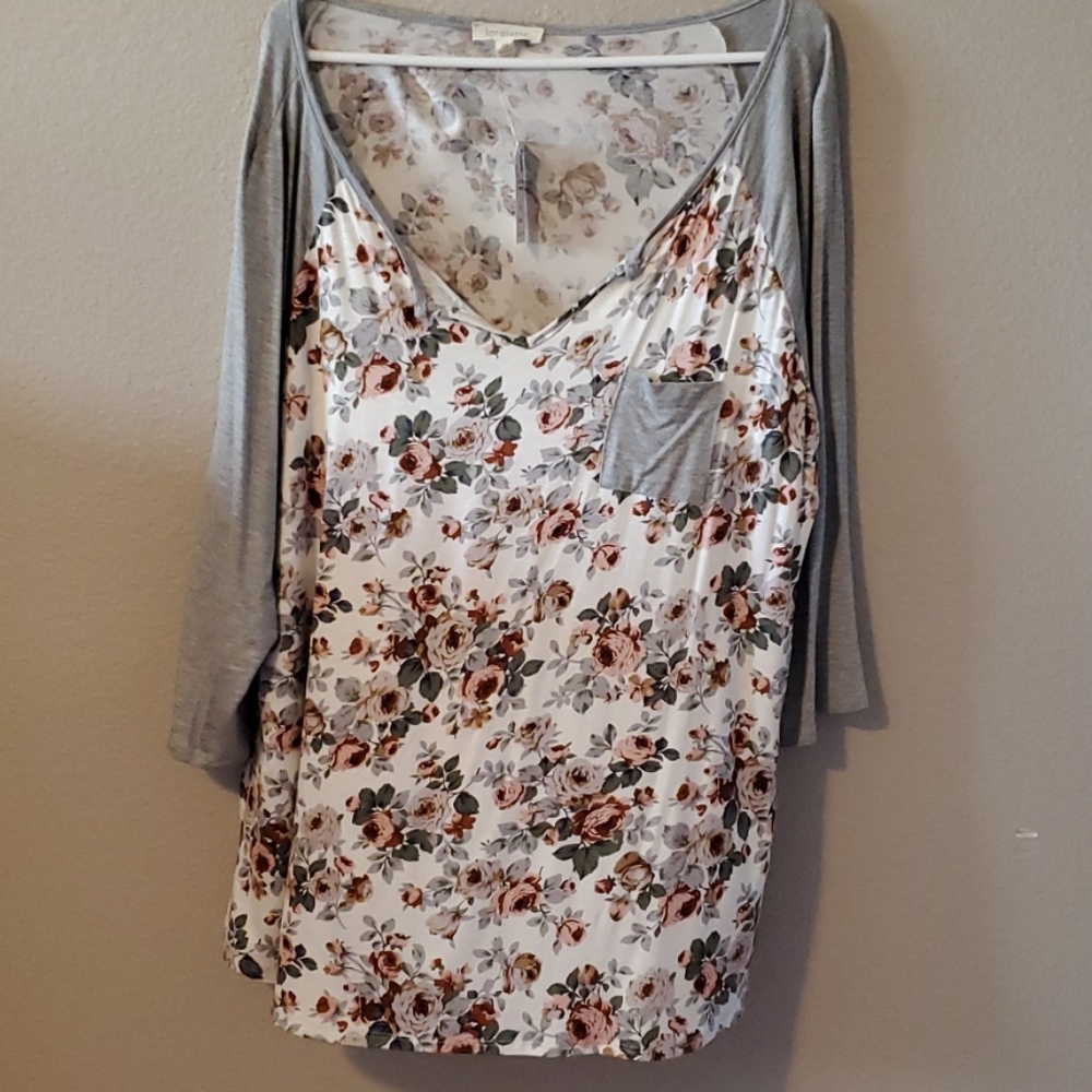Loralette 2XL blouse flower pattern